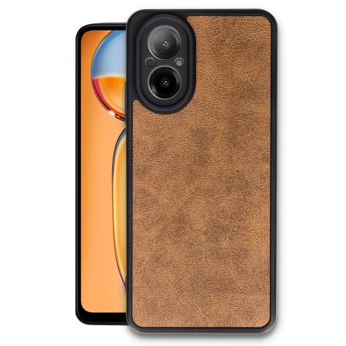 BFS  Realme 12 Lite Kılıf Aras Deri Kapak - Taba