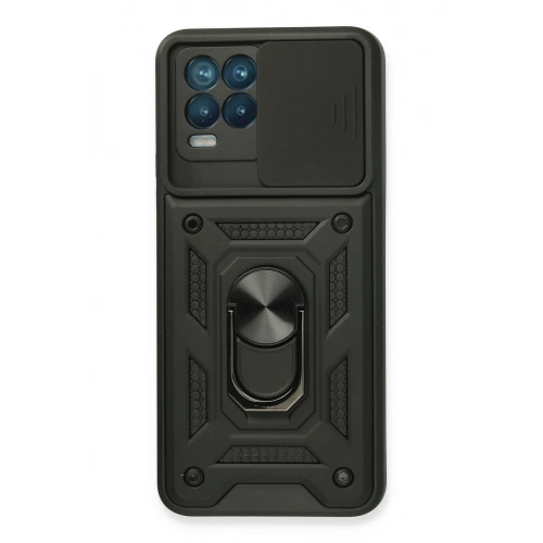 BFS  Realme 8 Kılıf Pars Lens Yüzüklü Silikon - Siyah