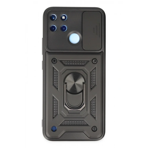 BFS  Realme C25Y Kılıf Pars Lens Yüzüklü Silikon - Siyah