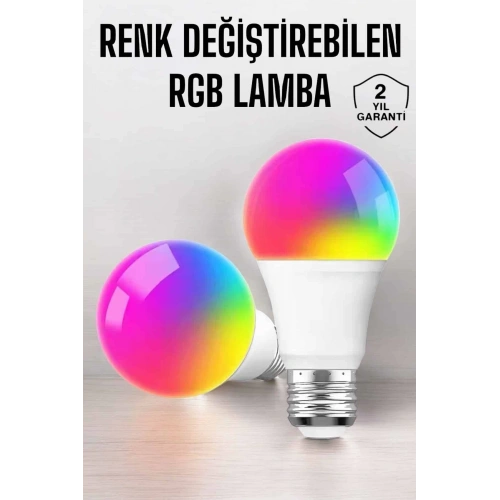 BFS Renk Değiştirebilen RGB Işıklı Led Ampul A+Enerji 15 Watt Led Işık