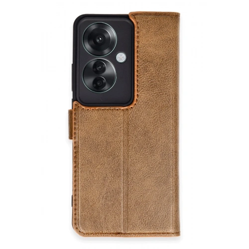 BFS   Reno 11F Kılıf Trend S Plus Kapaklı Kılıf - Taba