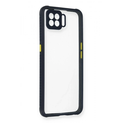 BFS   Reno 4 Lite Kılıf Miami Şeffaf Silikon - Lacivert