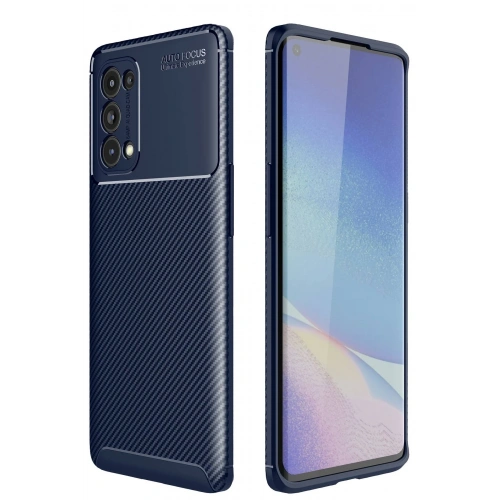 BFS   Reno 5 Pro Kılıf Auto Focus Karbon Kapak - Lacivert