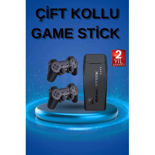 BFS Retro Oyunlar 4k Game Stick 2.4g Kablosuz Çift Kol 3500 Oyun Atari