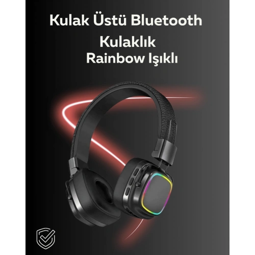 BFS RGB Işıklı Katlanabilir Bluetooth 5.3 Kulak Üstü Kulaklık