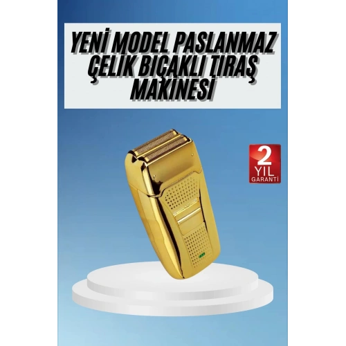 BFS Sakal Kesme Tıraş Makinesi Paslanmaz Çelik Gold Şarjlı