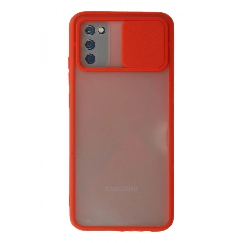 BFS  Samsung Galaxy A02S Kılıf Palm Buzlu Kamera Sürgülü Silikon - Kırmızı