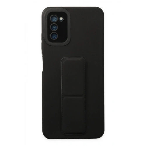 BFS  Samsung Galaxy A03S Kılıf Mega Standlı Silikon - Siyah