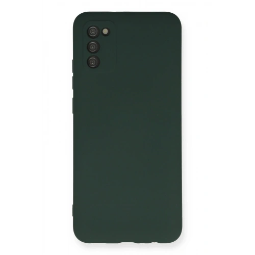 BFS  Samsung Galaxy A03S Kılıf Nano içi Kadife Silikon - Koyu Yeşil