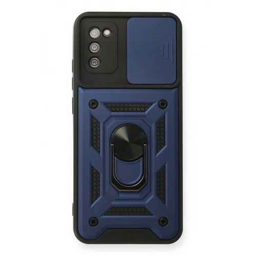 BFS  Samsung Galaxy A03S Kılıf Pars Lens Yüzüklü Silikon - Lacivert