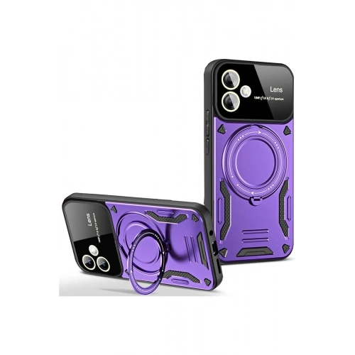 BFS  Samsung Galaxy A05 Kılıf Joy Lens Standlı Kapak - Mor