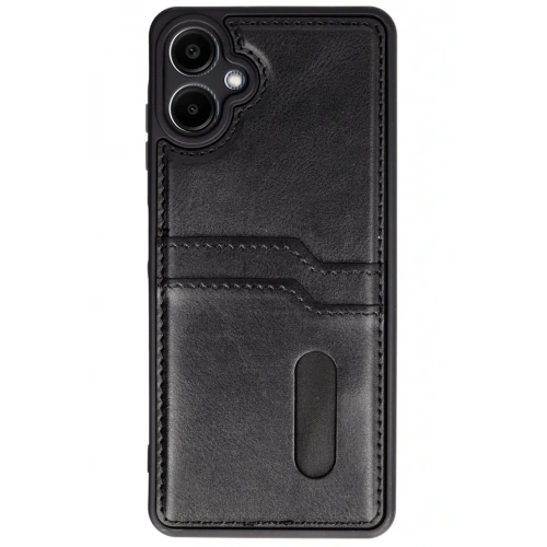 BFS  Samsung Galaxy A06 Kılıf Sara Kartvizitli Deri Kılıf - Siyah