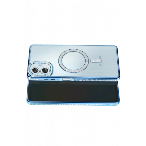 BFS Samsung Galaxy A07 4G Joke Simli Magneticsafe Kılıf - Mavi