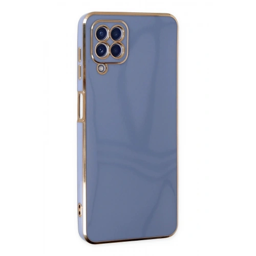 BFS  Samsung Galaxy A12 Kılıf Volet Silikon - Mavi