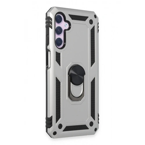 BFS  Samsung Galaxy A14 4G Kılıf Sofya Yüzüklü Silikon Kapak - Gümüş