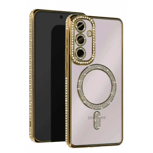 BFS  Samsung Galaxy A15 4G Joke Simli Magneticsafe Kılıf - Gold