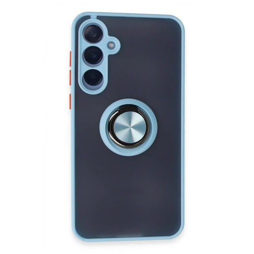 BFS  Samsung Galaxy A15 4G Kılıf Montreal Yüzüklü Silikon Kapak - Buz Mavi