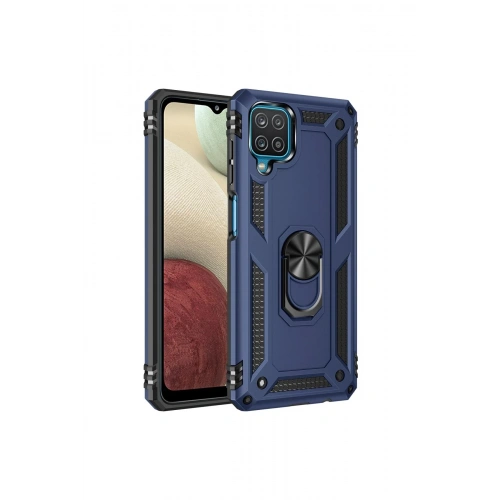 BFS  Samsung Galaxy A22 Kılıf Sofya Yüzüklü Silikon Kapak - Lacivert