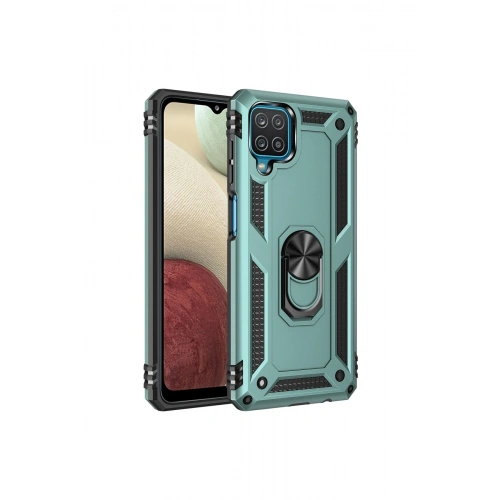 BFS  Samsung Galaxy A22 Kılıf Sofya Yüzüklü Silikon Kapak - Yeşil