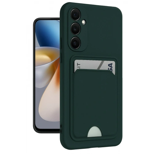 BFS  Samsung Galaxy A26 Kılıf Kelvin Kartvizitli Silikon - Koyu Yeşil