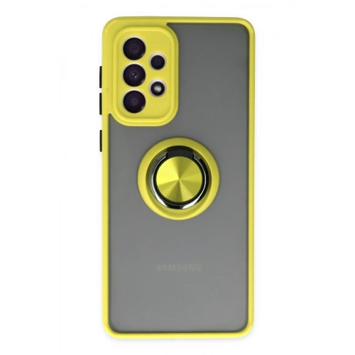 BFS  Samsung Galaxy A33 5G Kılıf Montreal Yüzüklü Silikon Kapak - Sarı