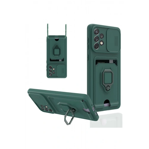 BFS  Samsung Galaxy A33 5G Kılıf Zuma Kartvizitli Yüzüklü Silikon - Yeşil