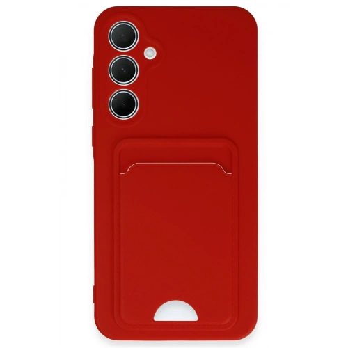 BFS  Samsung Galaxy A35 5G Kılıf Kelvin Kartvizitli Silikon - Kırmızı