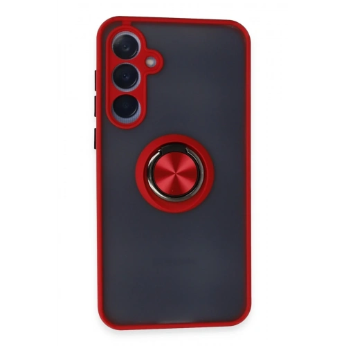 BFS  Samsung Galaxy A35 5G Kılıf Montreal Yüzüklü Silikon Kapak - Kırmızı
