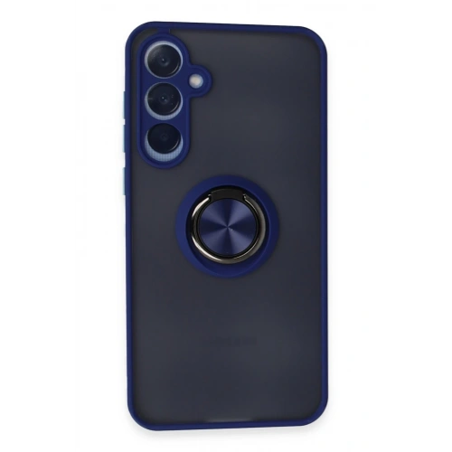 BFS  Samsung Galaxy A35 5G Kılıf Montreal Yüzüklü Silikon Kapak - Lacivert