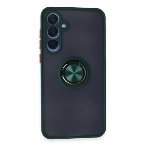 BFS  Samsung Galaxy A35 5G Kılıf Montreal Yüzüklü Silikon Kapak - Yeşil