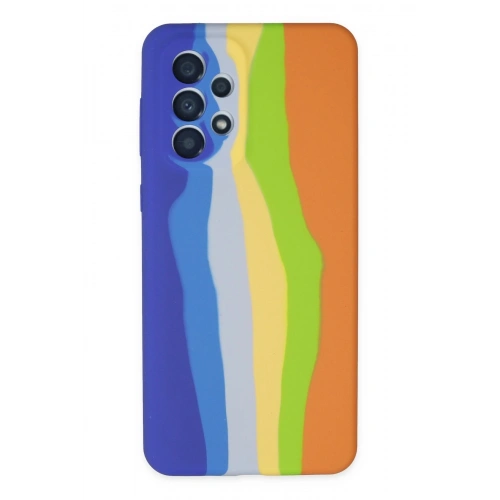 BFS  Samsung Galaxy A53 5G Kılıf Ebruli Lansman Silikon - Mavi-Turuncu