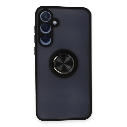 BFS  Samsung Galaxy A55 5G Kılıf Montreal Yüzüklü Silikon Kapak - Siyah