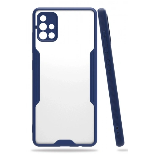 BFS  Samsung Galaxy A71 Kılıf Platin Silikon - Lacivert
