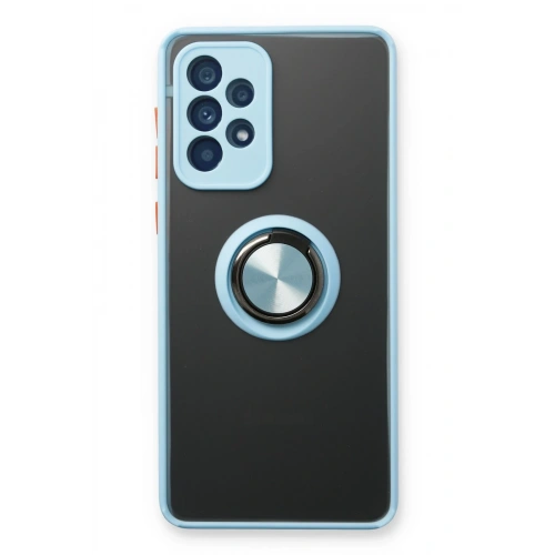 BFS  Samsung Galaxy A73 5G Kılıf Montreal Yüzüklü Silikon Kapak - Buz Mavi