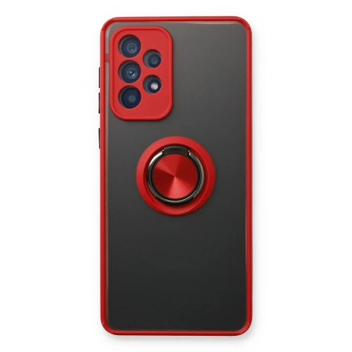 BFS  Samsung Galaxy A73 5G Kılıf Montreal Yüzüklü Silikon Kapak - Kırmızı