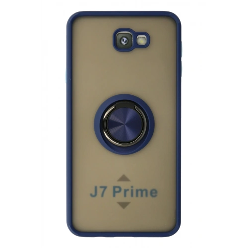 BFS  Samsung Galaxy J7 Prime Kılıf Montreal Yüzüklü Silikon Kapak - Lacivert