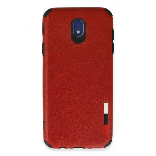 BFS  Samsung Galaxy J7 Pro / J730 Kılıf Loop Deri Silikon - Kırmızı