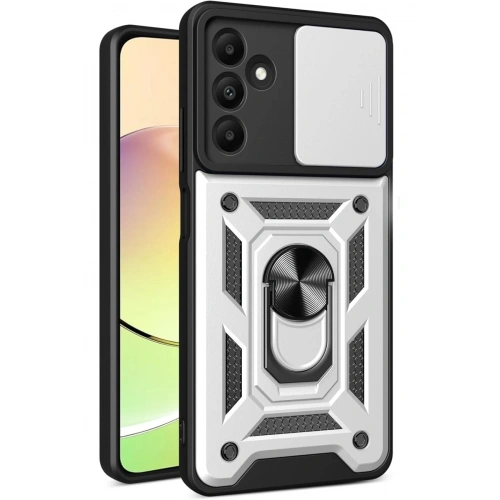 BFS  Samsung Galaxy M15 Kılıf Pars Lens Yüzüklü Silikon - Gümüş