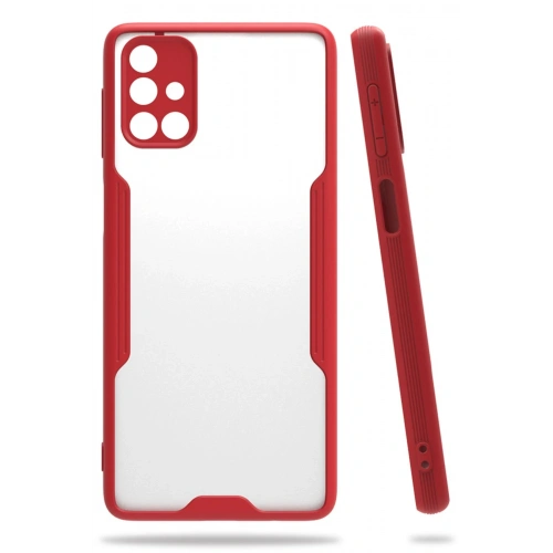 BFS  Samsung Galaxy M31S Kılıf Platin Silikon - Kırmızı