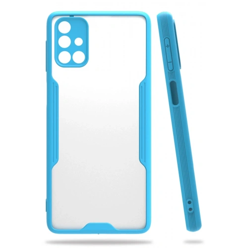 BFS  Samsung Galaxy M31S Kılıf Platin Silikon - Mavi