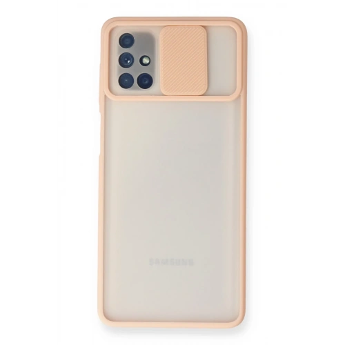 BFS  Samsung Galaxy M51 Kılıf Palm Buzlu Kamera Sürgülü Silikon - Pembe