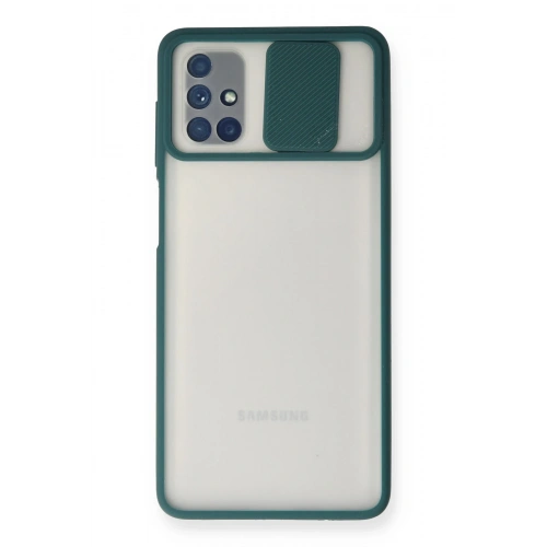 BFS  Samsung Galaxy M51 Kılıf Palm Buzlu Kamera Sürgülü Silikon - Yeşil