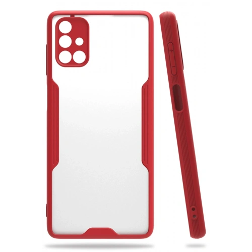 BFS  Samsung Galaxy M51 Kılıf Platin Silikon - Kırmızı