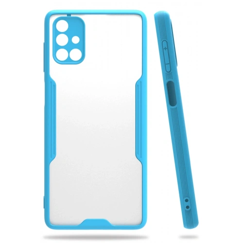 BFS  Samsung Galaxy M51 Kılıf Platin Silikon - Mavi