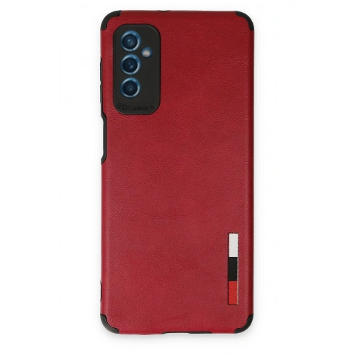 BFS  Samsung Galaxy M52 5G Kılıf Loop Deri Silikon - Kırmızı