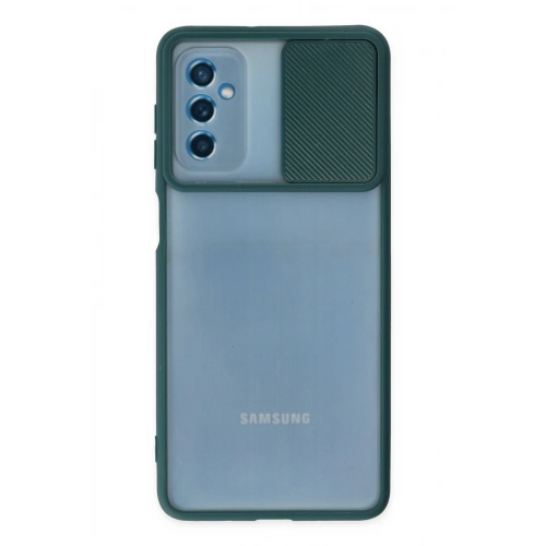 BFS  Samsung Galaxy M52 5G Kılıf Palm Buzlu Kamera Sürgülü Silikon - Yeşil
