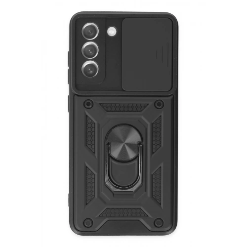 BFS  Samsung Galaxy S21 FE Kılıf Pars Lens Yüzüklü Silikon - Siyah