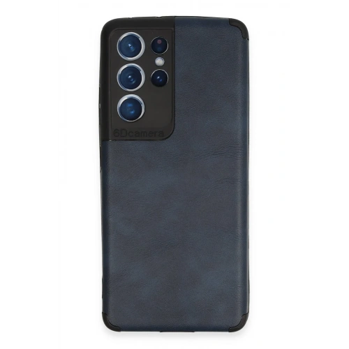 BFS  Samsung Galaxy S21 Ultra Kılıf Loop Deri Silikon - Lacivert