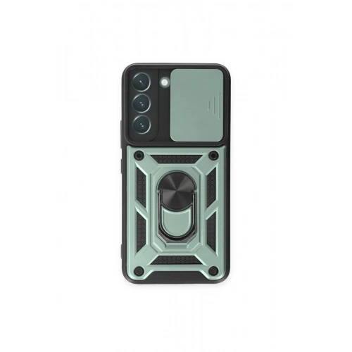 BFS  Samsung Galaxy S23 FE Kılıf Pars Lens Yüzüklü Silikon - Yeşil