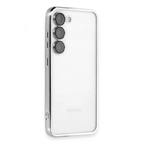 BFS  Samsung Galaxy S23 Kılıf  Lensli Silikon - Gümüş